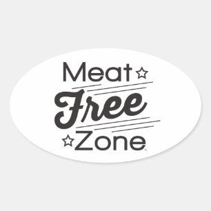 Ovale Sticker de zone sans viande