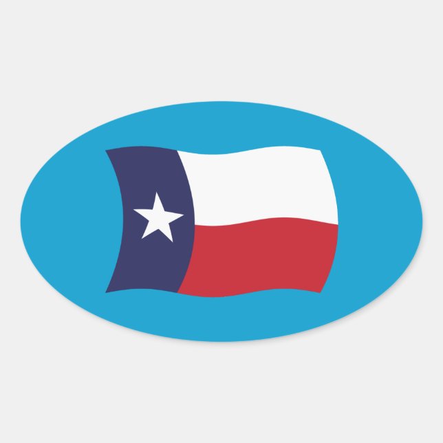 Ovale Sticker Drapeau Texas (Devant)