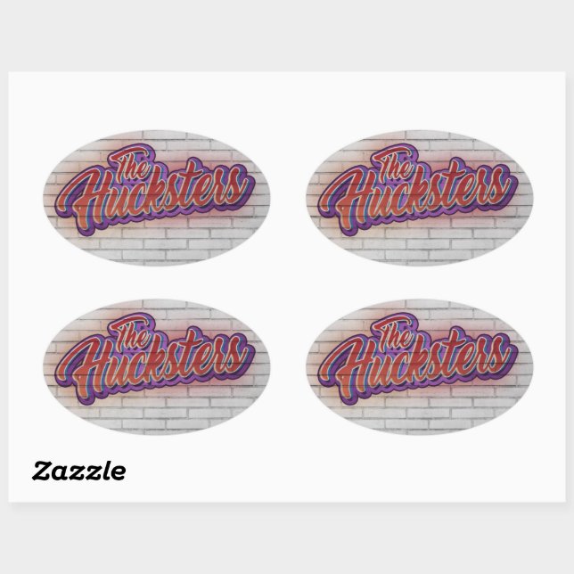 Ovale Sticker du logo du groupe Hucksters (Feuille)