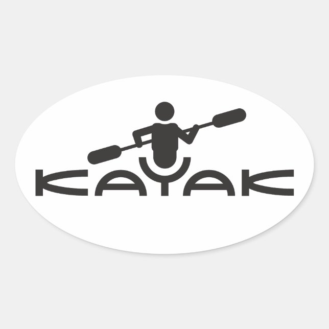 Ovale Sticker du logo Kayak (Devant)