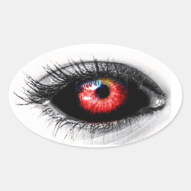 Ovale Sticker Éffrayant Halloween Eyeball effrayant (Devant)