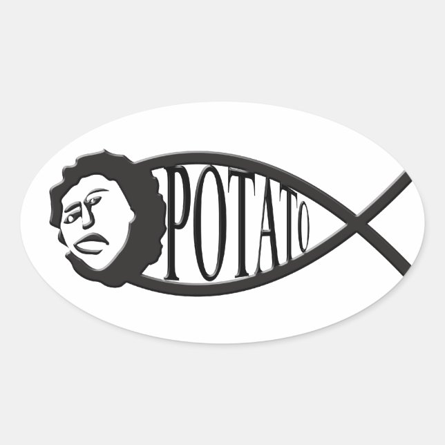 Ovale Sticker Emblem Potato Jesus Potato (Devant)