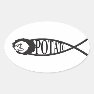 Ovale Sticker Emblem Potato Jesus Potato