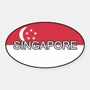 Ovale Sticker Euro de Singapour