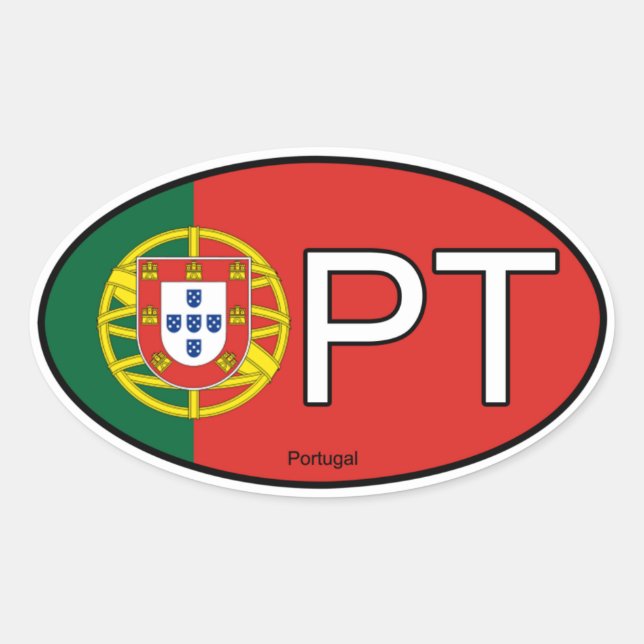 Ovale Sticker Euro Portugal (Devant)