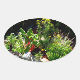 Ovale Sticker Herb Garden