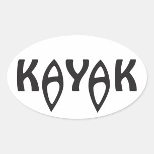 Ovale Sticker Kayak