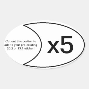 Ovale Sticker marathon x5