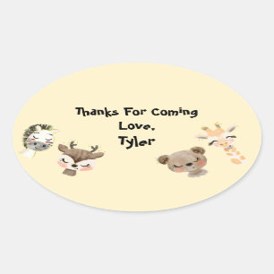 Ovale Sticker Merci du parti Safari