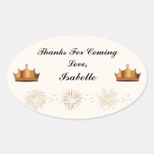 Ovale Sticker Merci Rapunzel Party