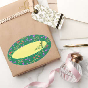 Ovale Sticker Monogram rose