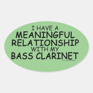Ovale Sticker Oval Clarinet de basse de relation signifi