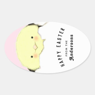 Ovale Sticker Oval de Pâques personnalisé