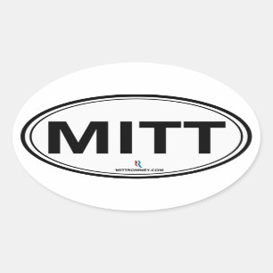 Ovale Sticker Oval Romney Ryan Mitt (Blanc / Noir)