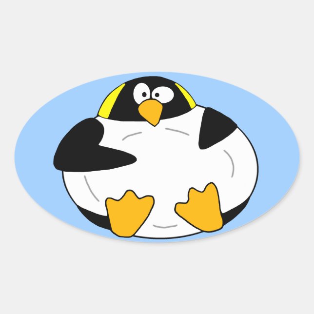 Ovale Sticker Penguin Empereur Gras (Devant)
