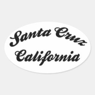 Ovale Sticker père Noël Cruz California