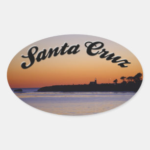 Ovale Sticker père Noël Cruz Sunset at Lighthouse Point