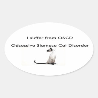 Ovale Sticker pour chat de Siamese
