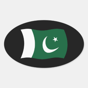 Ovale Sticker pour drapeau du Pakistan
