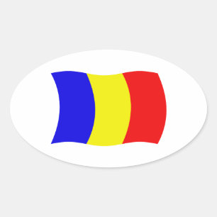 Ovale Sticker pour drapeau du Tchad