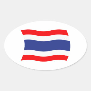 Ovale Sticker pour drapeau thaïlandais