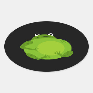 Ovale Sticker pour grenouille grasse