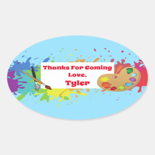 Ovale Sticker pour Merci du Parti Artiste