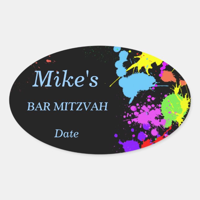 Ovale Sticker pour peinture néon/Étiquette (Devant)