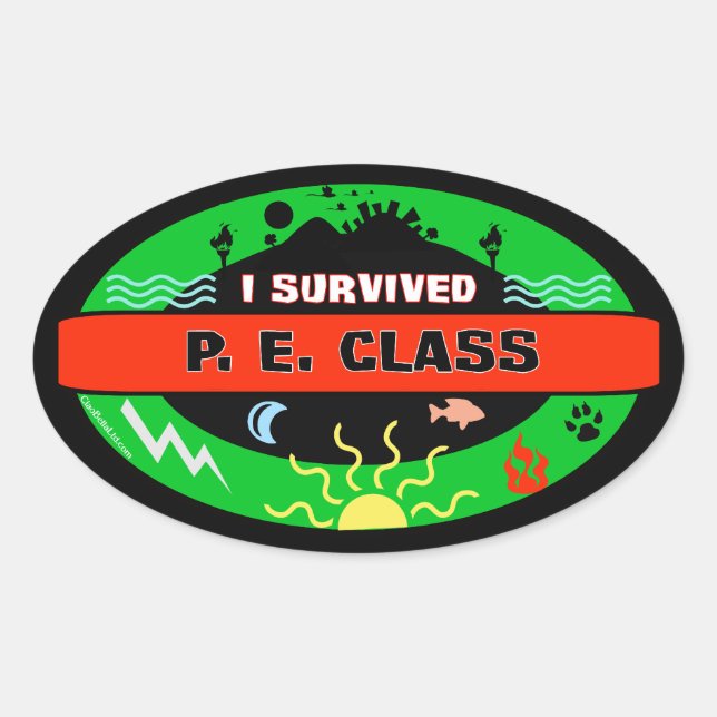Ovale Sticker pour survivant de la classe P. E. (Devant)