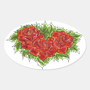 Ovale Sticker rose