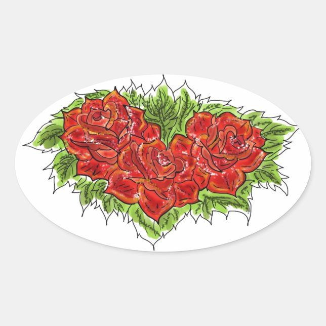 Ovale Sticker rose (Devant)