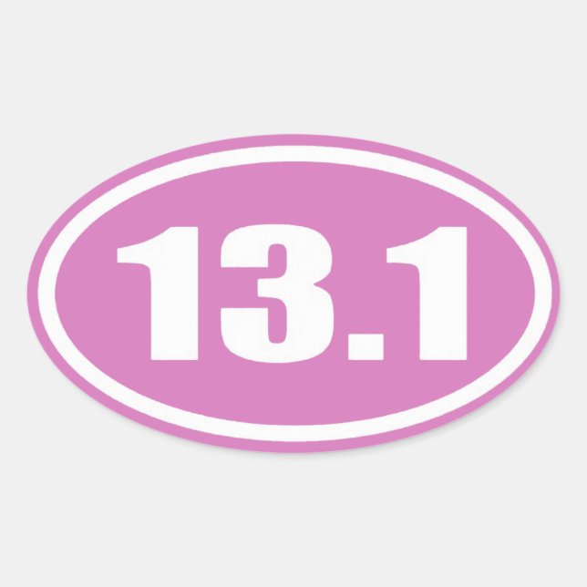 Ovale Sticker rose 13.1 | Sticker en demi-marathon rose (Devant)