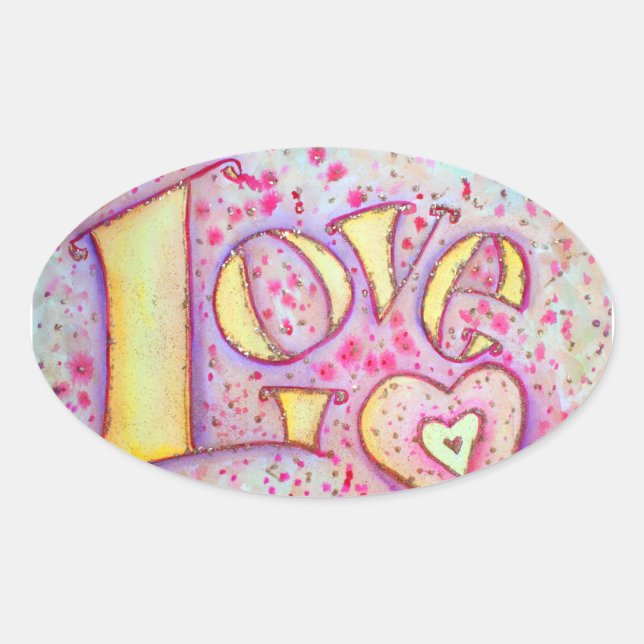 Ovale Sticker rose doux (Devant)
