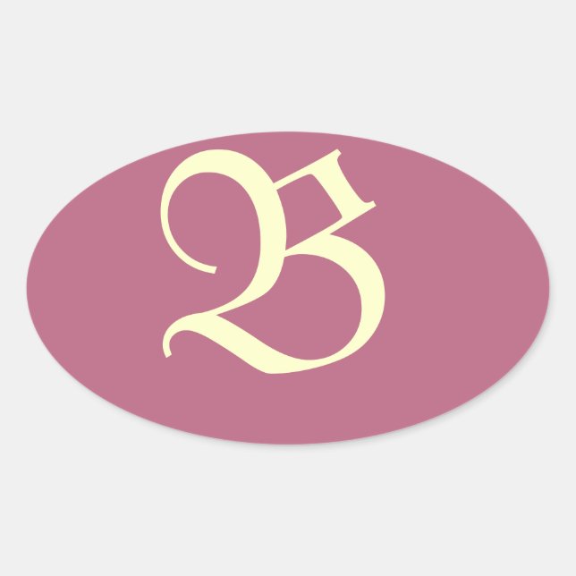 Ovale Sticker rose monogramme (Devant)