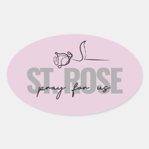 Ovale Sticker Rose St.