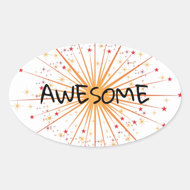 Ovale Sticker scolaire génial (Devant)