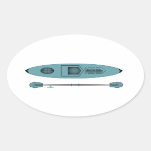 Ovale Sticker turquoise Kayak Oval