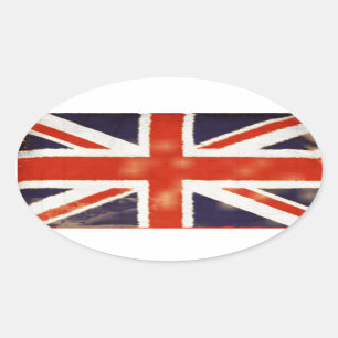 Ovale Sticker Vintage Union Jack Oval