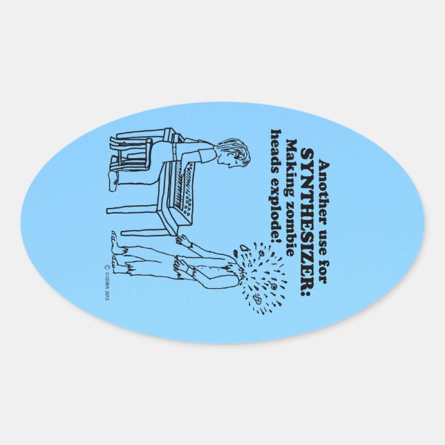 Ovale Synthétiseur Zombie Explode Sticker Oval (Devant)