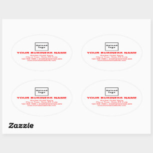 Ovale Textes rouges de marque commerciale sur Sticker ov