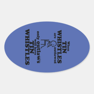 Ovale Tin Whistles interdit Sticker Oval