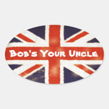 Union Jack Bobs ton oncle Oval Sticker