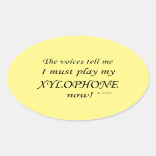 Ovale Xylophone Voices dit qu'il faut jouer Oval Sticker
