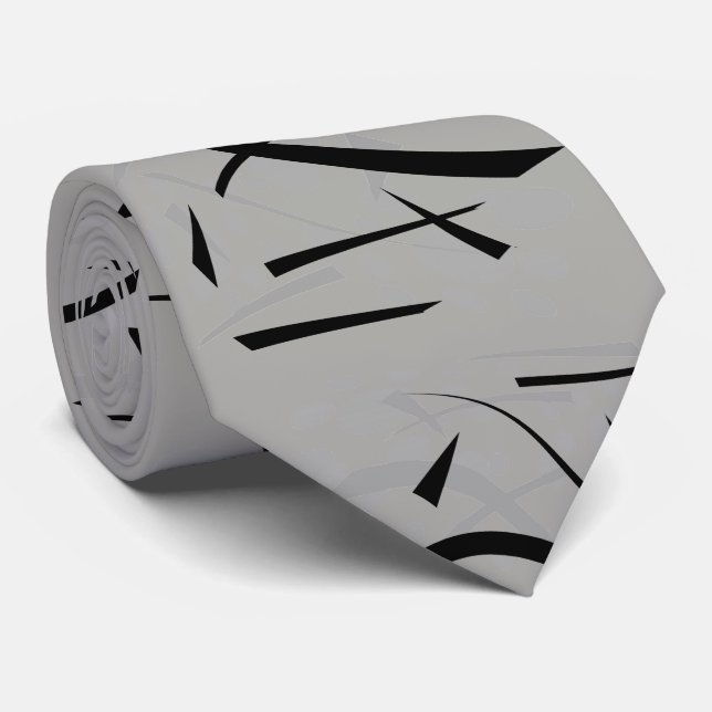 Ovals and Curves Stylish Retro Design Tie (Rolled)