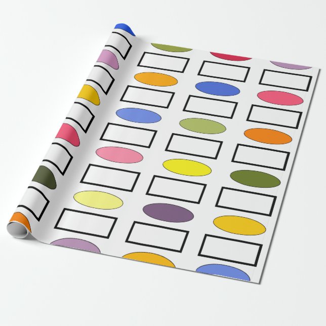Ovals and Rectangles – Flower Garden  Wrapping Paper (Unrolled)