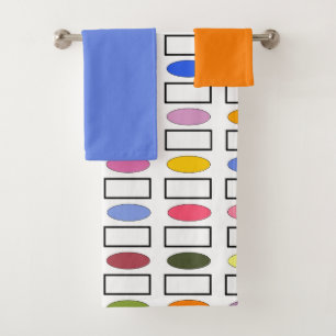 Ovals and Rectangles – Small Flower Garden  Bath T Towel Set