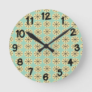 Ovals and Starbursts Round Clock