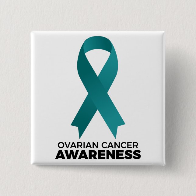 Ovarian Cancer Awareness 2 Inch Square Button (Front)