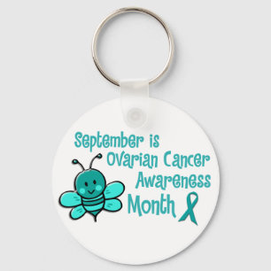 Ovarian Cancer Awareness Month Bee 1.3 Keychain