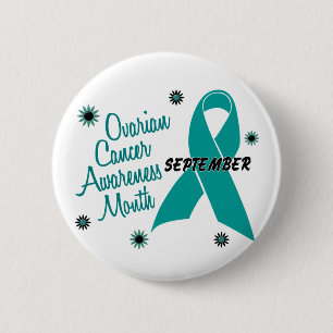 Ovarian Cancer Awareness Month Flowers 1 2 Inch Round Button